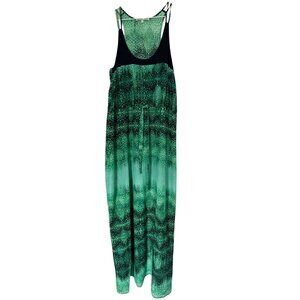 Collective Concepts green black sundress maxi dress L